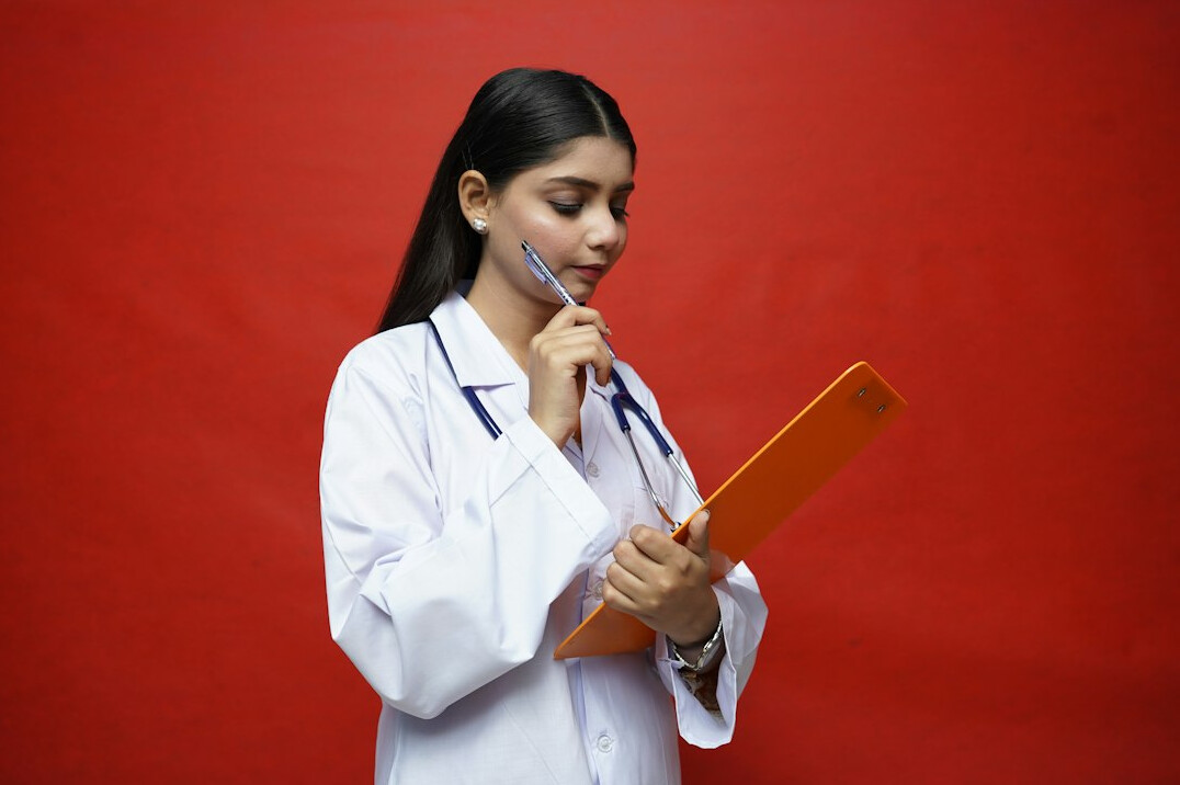 doctor using tablet for research